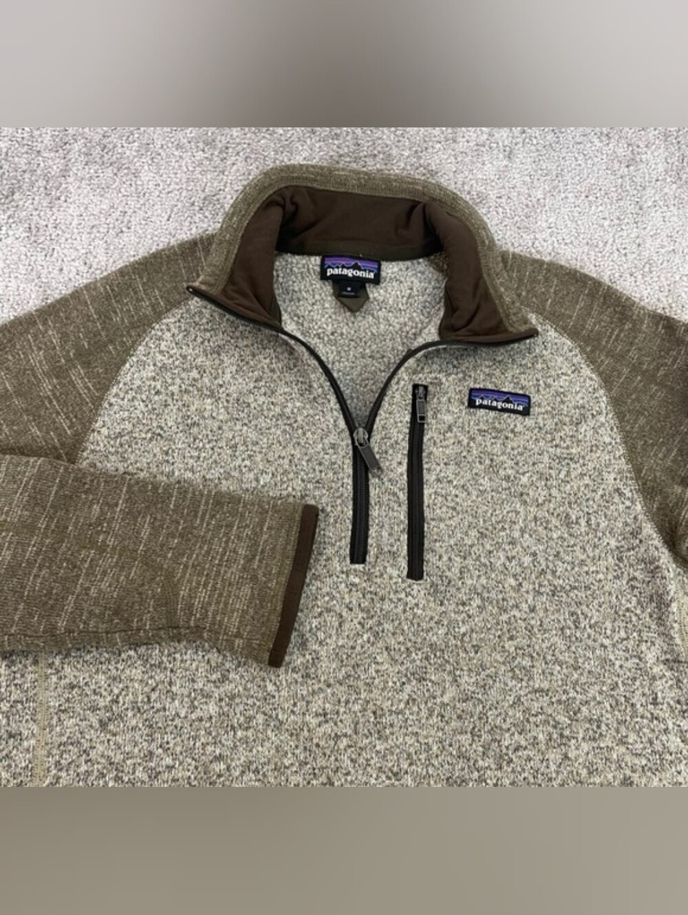Patagonia Better Sweater 1/4 Zip Fleece Pullover Mens Medium Raglan Two Tone